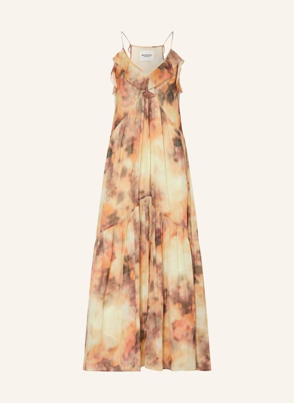 MARANT ÉTOILE Kleid VASMILA mit Volants BEIGE / DUNKELGRAU / HELLROT
