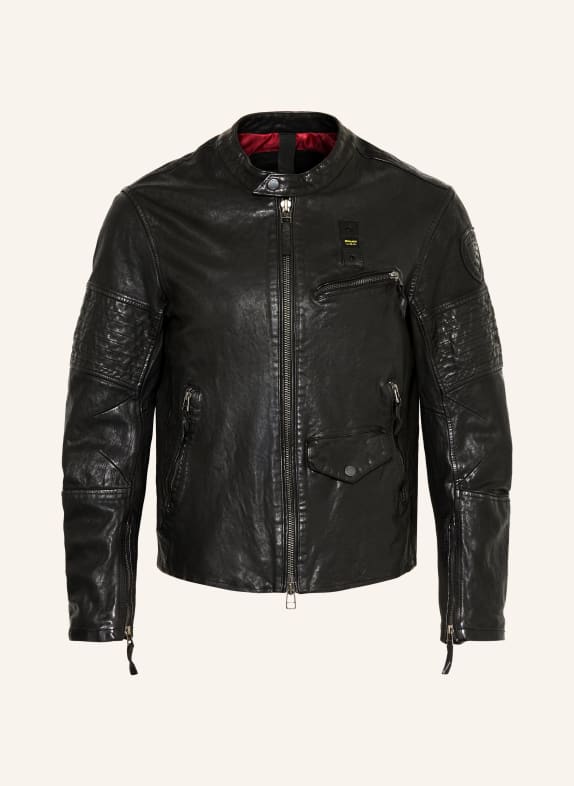 Blauer Lederjacke ELMER SCHWARZ