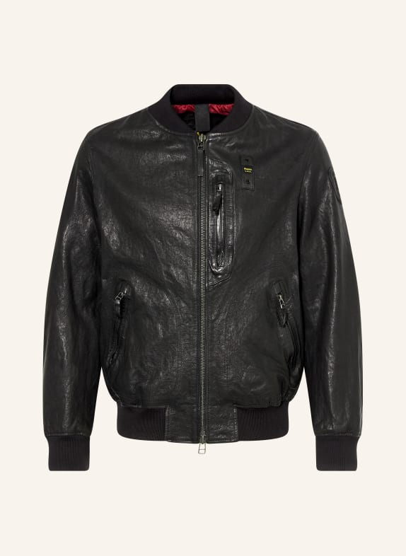 Blauer Skórzana kurtka FAULKNER CZARNY