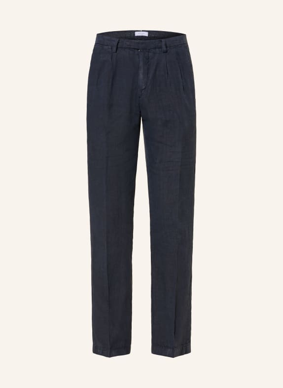 BOGLIOLI Regular fit linen pants DARK BLUE