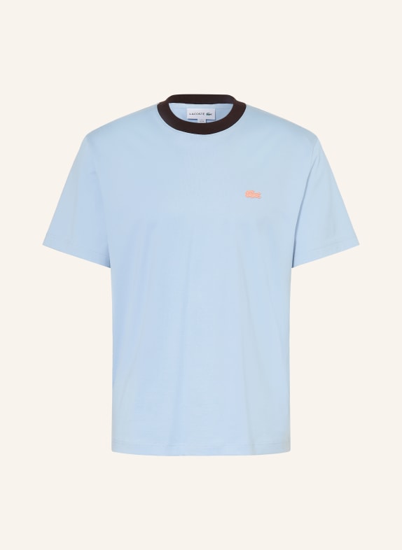 LACOSTE T-shirt LIGHT BLUE / DARK BROWN