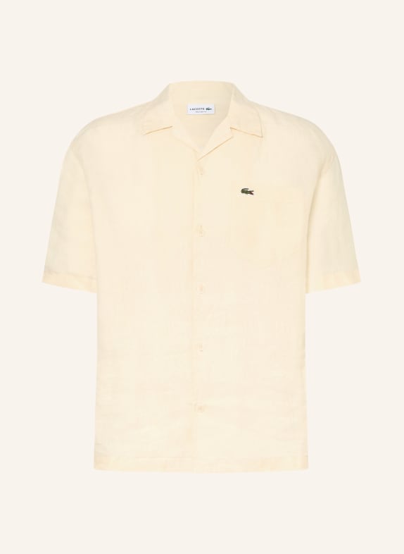 LACOSTE Resorthemd Comfort Fit aus Leinen HELLGELB