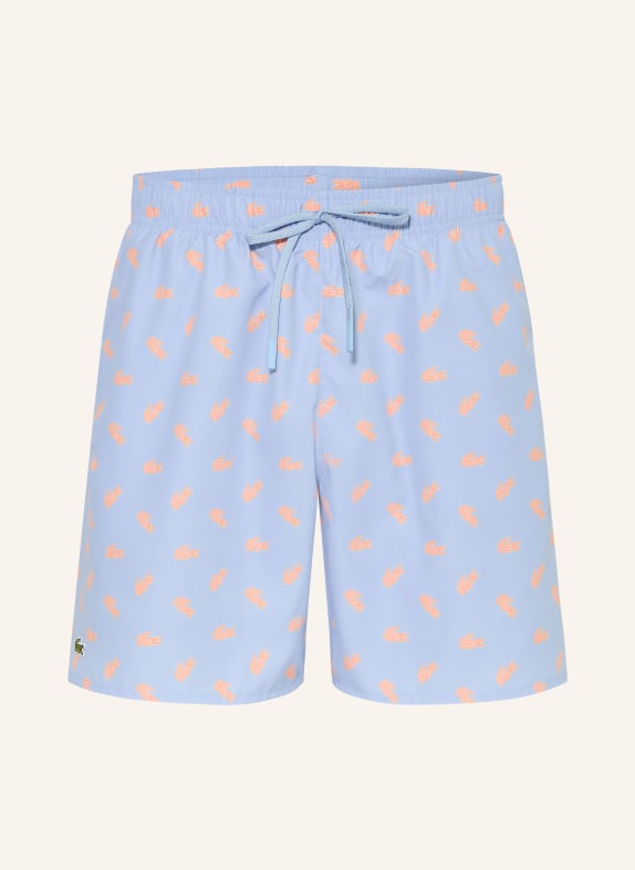 LACOSTE Badeshorts HELLBLAU / HELLORANGE