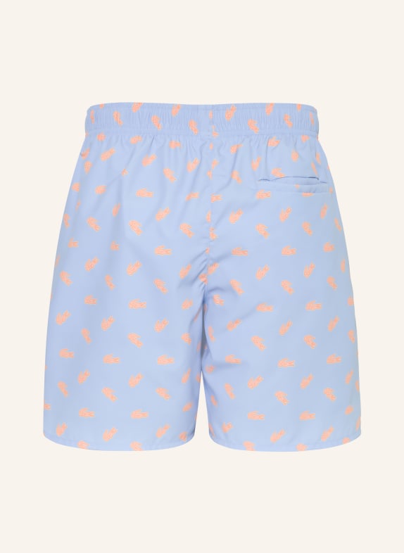 LACOSTE zwemshort LICHTBLAUW / LICHTORANJE