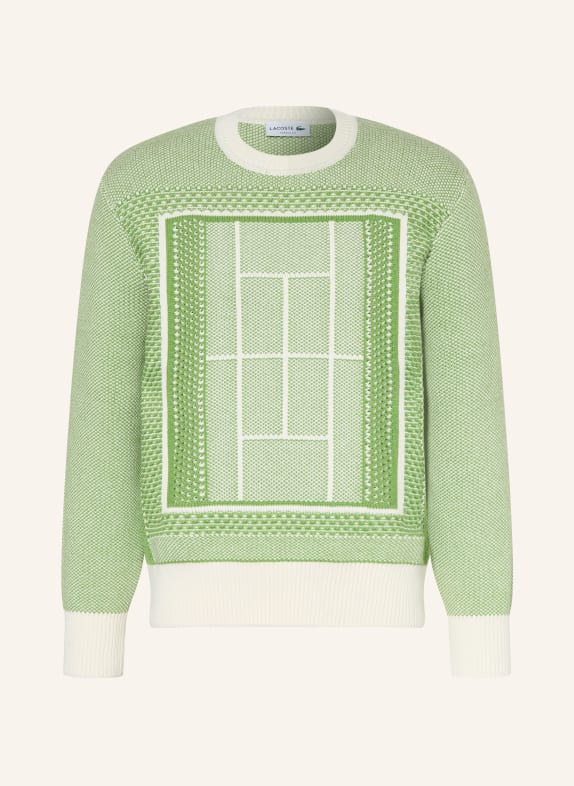 LACOSTE Pullover GRÜN / WEISS