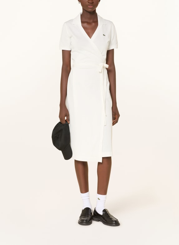 LACOSTE zavinovací šaty BÍLÁ