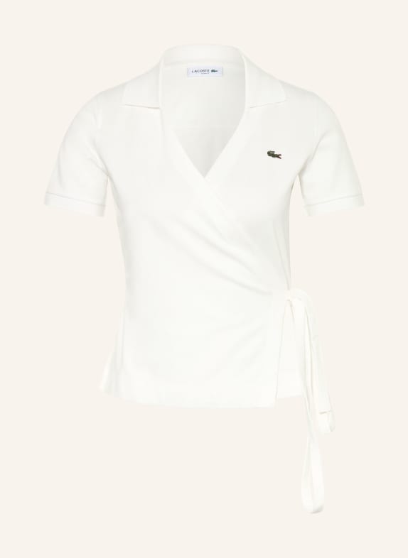 LACOSTE Piqué polokošile BÍLÁ