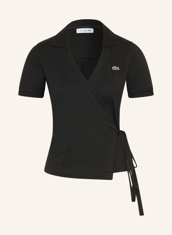 LACOSTE Piqué polokošile ČERNÁ