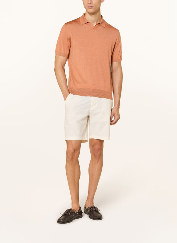 PAUL & SHARK Gebreid poloshirt met zijde LICHTORANJE
