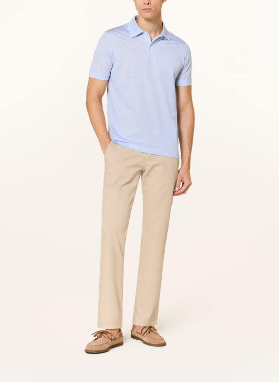 PAUL & SHARK Piqué poloshirt met zijde LICHTBLAUW