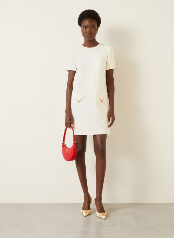 VALENTINO Sheath dress with silk ECRU