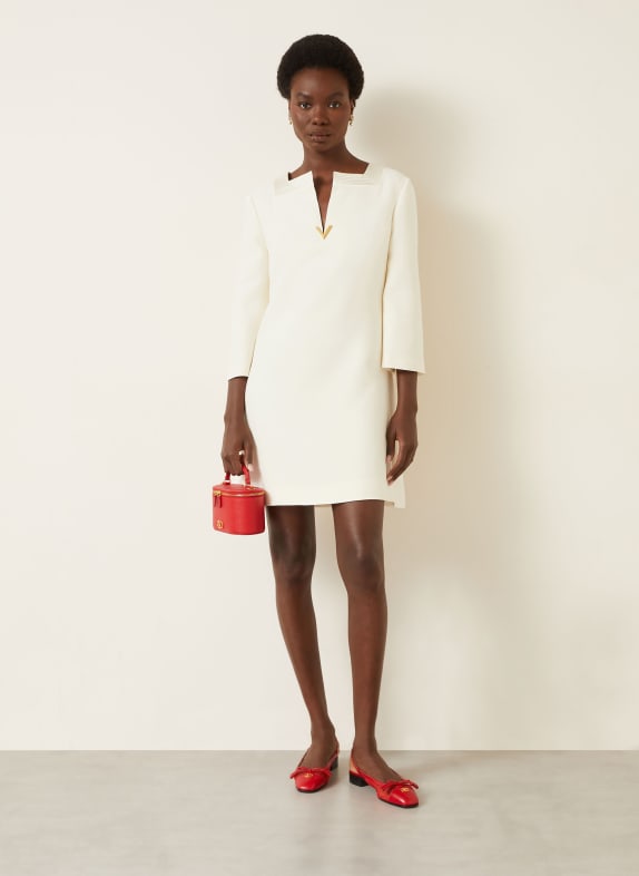 VALENTINO Sheath dress with silk ECRU