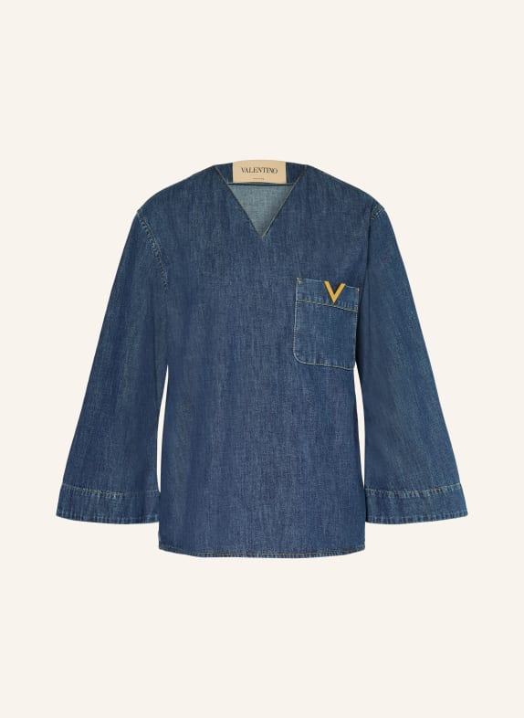 VALENTINO Blusenshirt SOLID in Jeansoptik BLAU