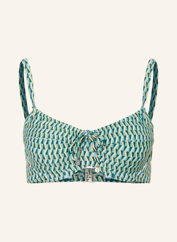 CYELL Underwire bikini top GROOVY GRAPHIC TEAL / COGNAC / WHITE