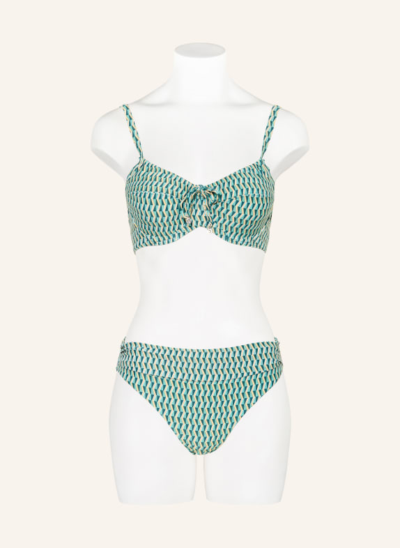 CYELL Bh-bikinitop GROOVY GRAPHIC PETROL / COGNAC / WIT