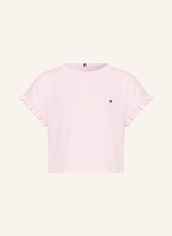 TOMMY HILFIGER T-Shirt mit Rüschen HELLROSA