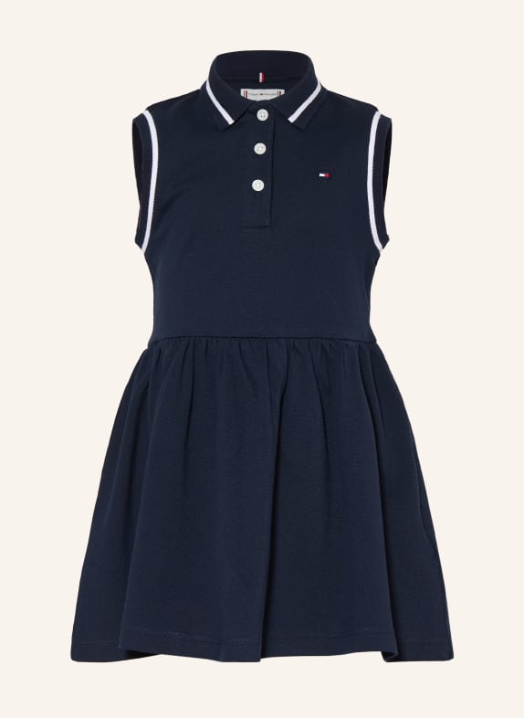 TOMMY HILFIGER Robe polo en piqué BLEU FONCÉ / BLANC