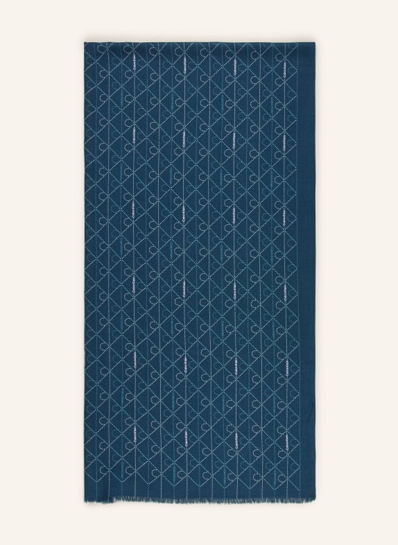 Calvin Klein scarf DARK BLUE / TEAL / WHITE