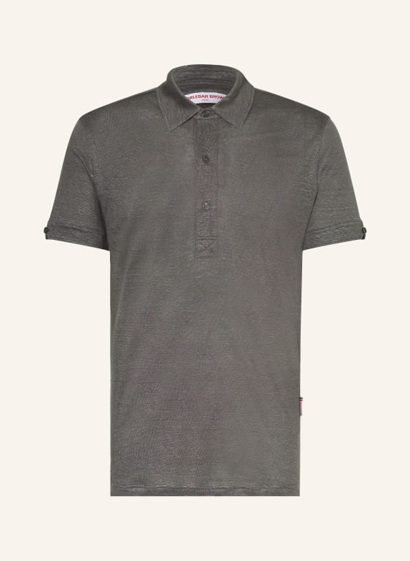 ORLEBAR BROWN Jerseyové polo tričko SEBASTIAN z lnu TMAVĚ ŠEDÁ
