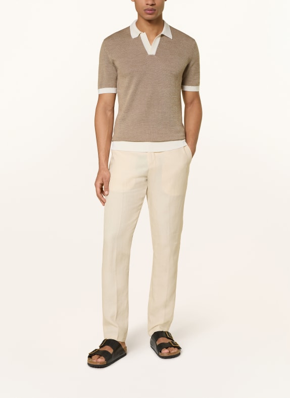 ORLEBAR BROWN Gebreid poloshirt HORTON CAMEL / BEIGE
