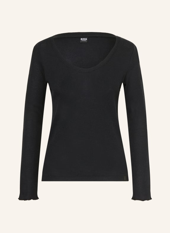 BOSS Chemise de nuit COSY WAFFLE NOIR