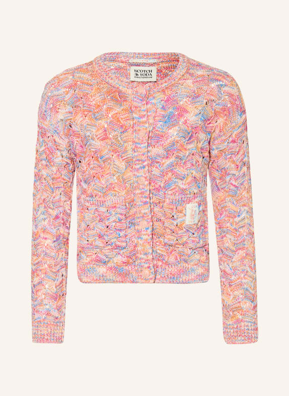 SCOTCH & SODA Strickjacke mit Glitzergarn ORANGE / PINK / BLAU