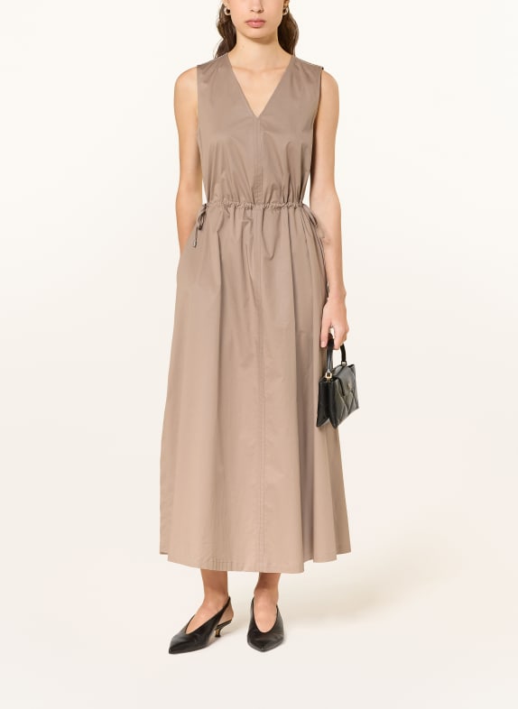 PESERICO Šaty s ozdobnými kameny SVĚTLE HNĚDÁ