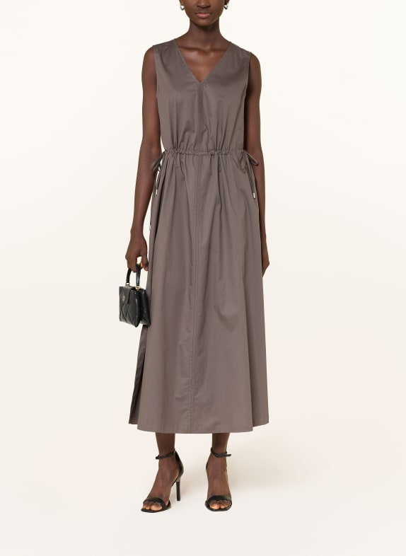 PESERICO Šaty s ozdobnými kameny HNĚDÁ