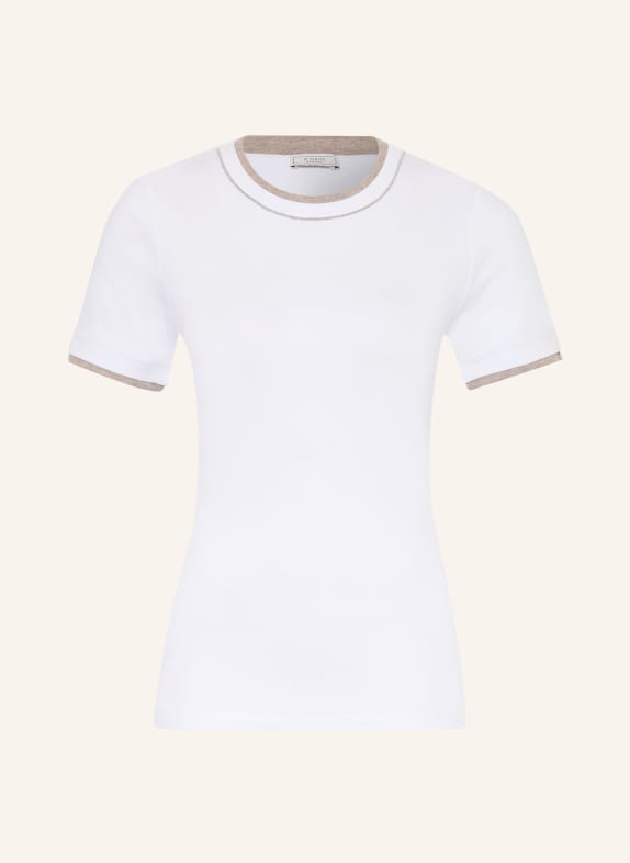 PESERICO Tričko s ozdobnými kameny BÍLÁ