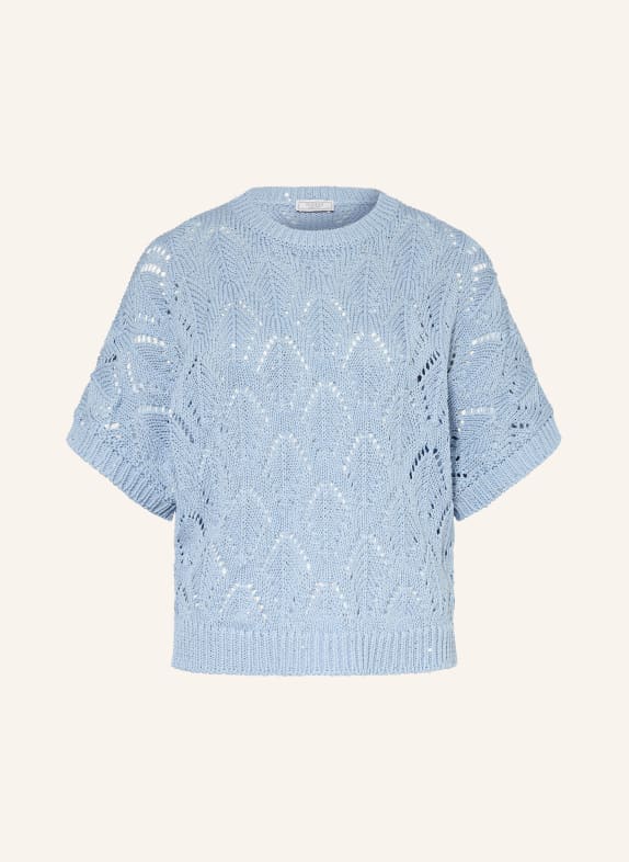 PESERICO T-shirt en maille avec paillettes BLEU CLAIR