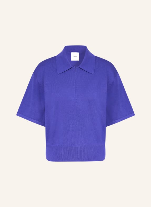 Calvin Klein Pletené polo tričko SNOWY MODRÁ