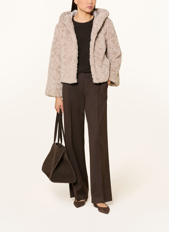 monari Bunda z umělé kožešiny BÉŽOVÁ