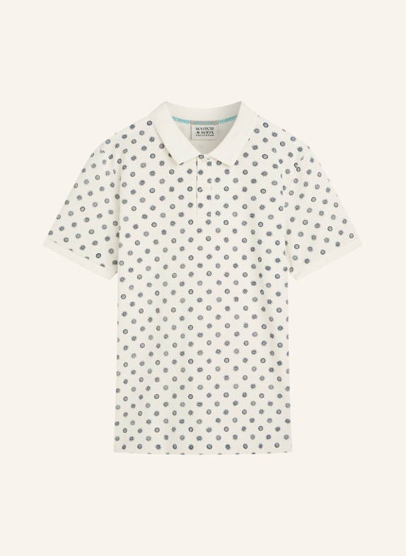 SCOTCH & SODA Piqué-Poloshirt Regular Fit WEISS / DUNKELBLAU
