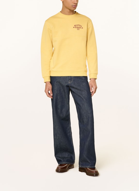 SCOTCH & SODA sweatshirt GEEL / DONKERROOD