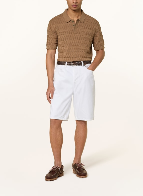 SCOTCH & SODA Gebreid poloshirt Regular Fit CAMEL