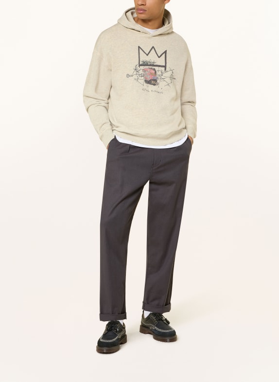 SCOTCH & SODA hoodie GRIJS / DONKERROOD / ZWART