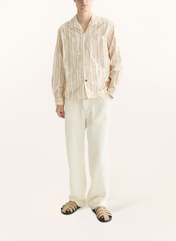 SCOTCH & SODA Overhemd Relaxed Fit COGNAC / WIT