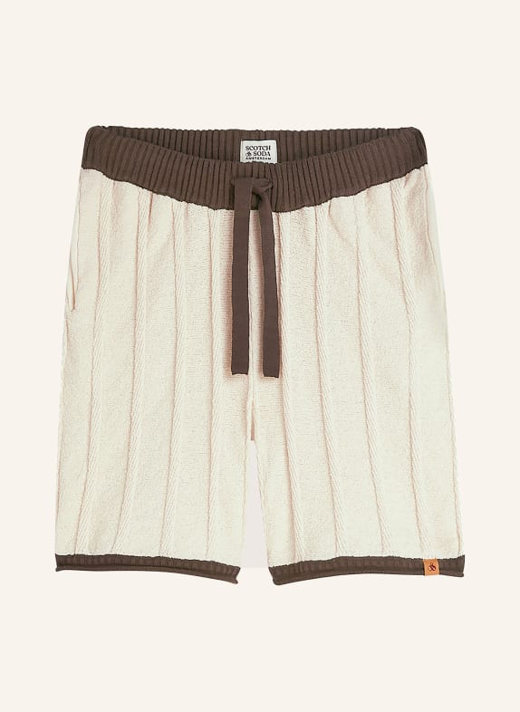 SCOTCH & SODA Strickshorts CREME / DUNKELBRAUN