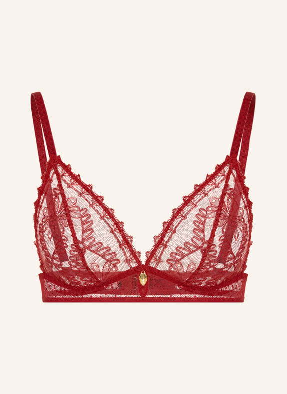 Aubade Trojúhelníkový podprsenka MYSTERY OF LOVE s výřezem TMAVĚ ČERVENÁ