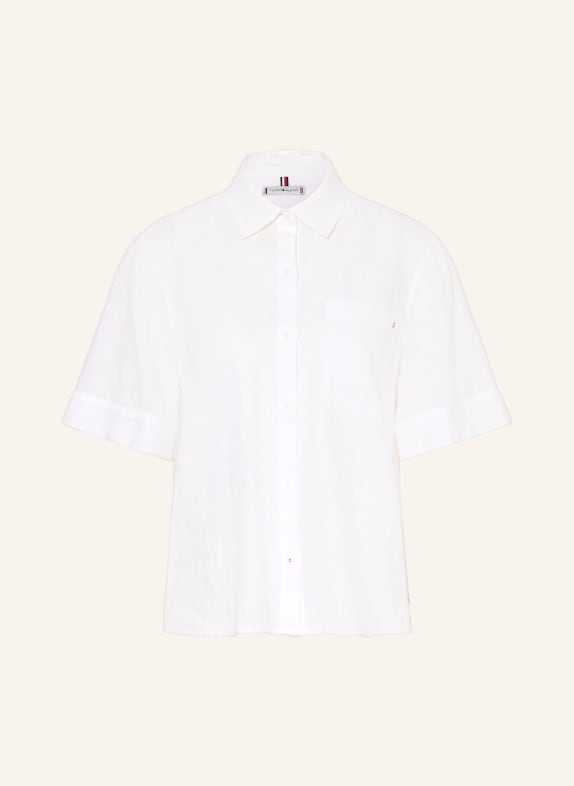 TOMMY HILFIGER Linen shirt blouse WHITE