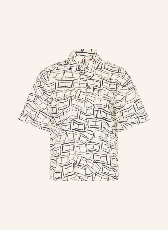 TOMMY HILFIGER Linen shirt blouse CREAM / DARK BLUE