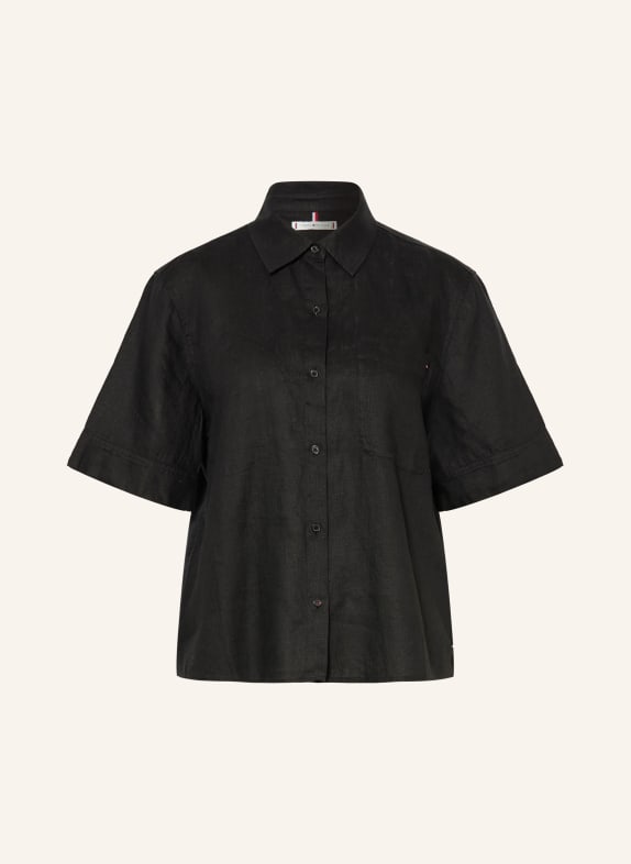 TOMMY HILFIGER Linen shirt blouse BLACK