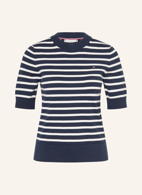 TOMMY HILFIGER knit shirt WHITE / DARK BLUE