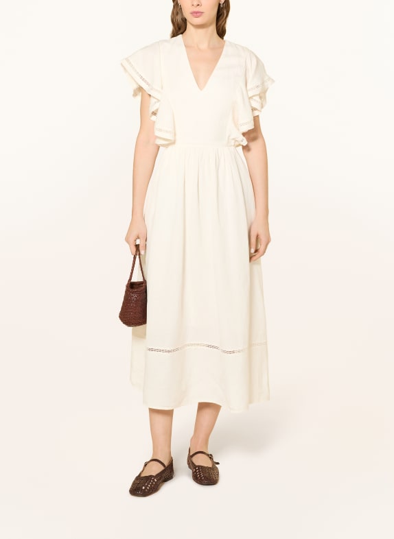 TOMMY HILFIGER Jurk met linten en volants ECRU