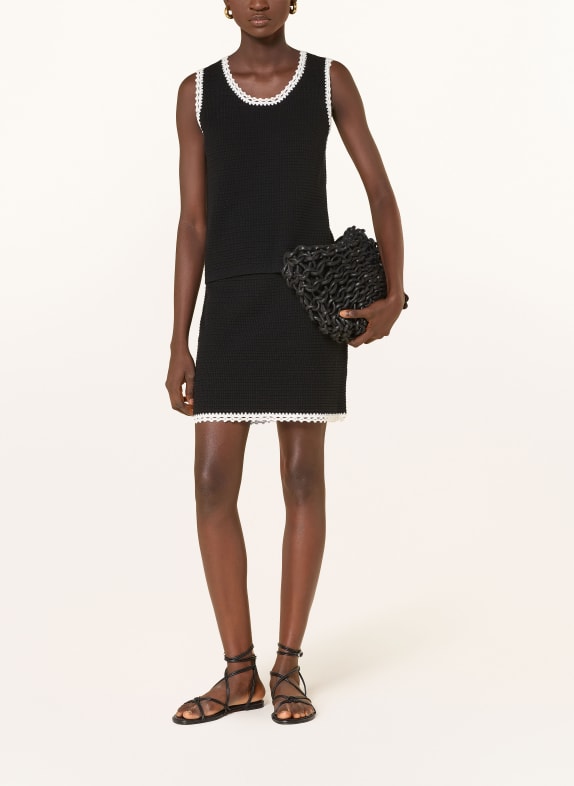darling harbour Virkad topp BLACK
