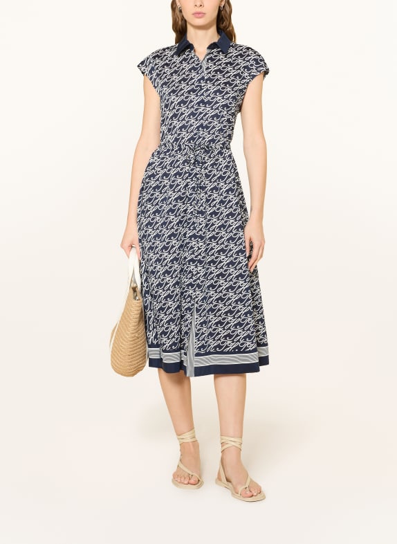 TOMMY HILFIGER Hemdblusenkleid DUNKELBLAU / WEISS