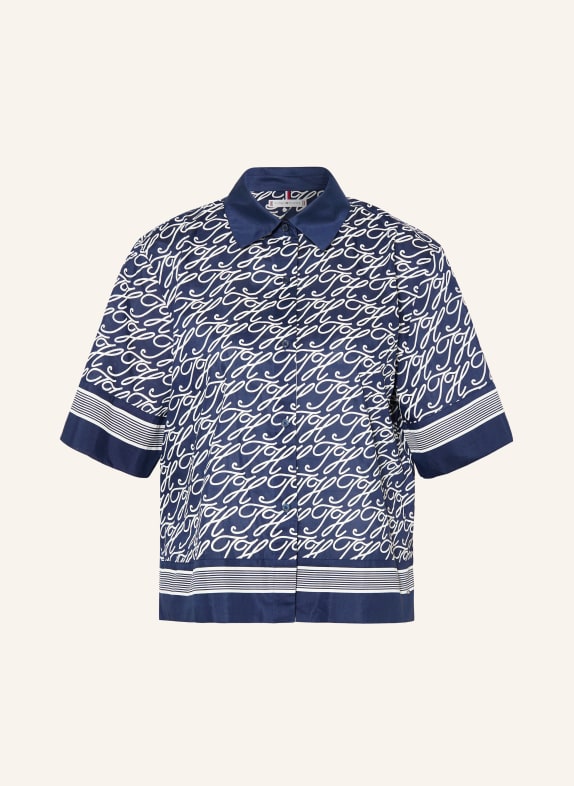 TOMMY HILFIGER Hemdbluse DUNKELBLAU / WEISS