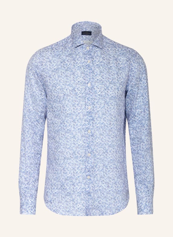 PAUL & SHARK Leinenhemd Regular Fit BLAU / WEISS