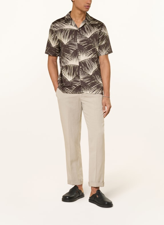 Calvin Klein Resorthemd Comfort Fit MARRON FONCÉ / CRÈME / KAKI