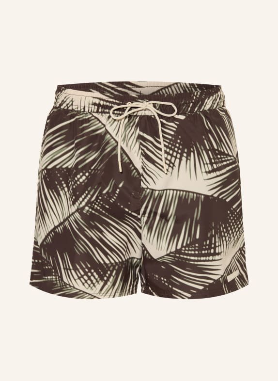 Calvin Klein swim shorts DARK BROWN / CREAM / OLIVE